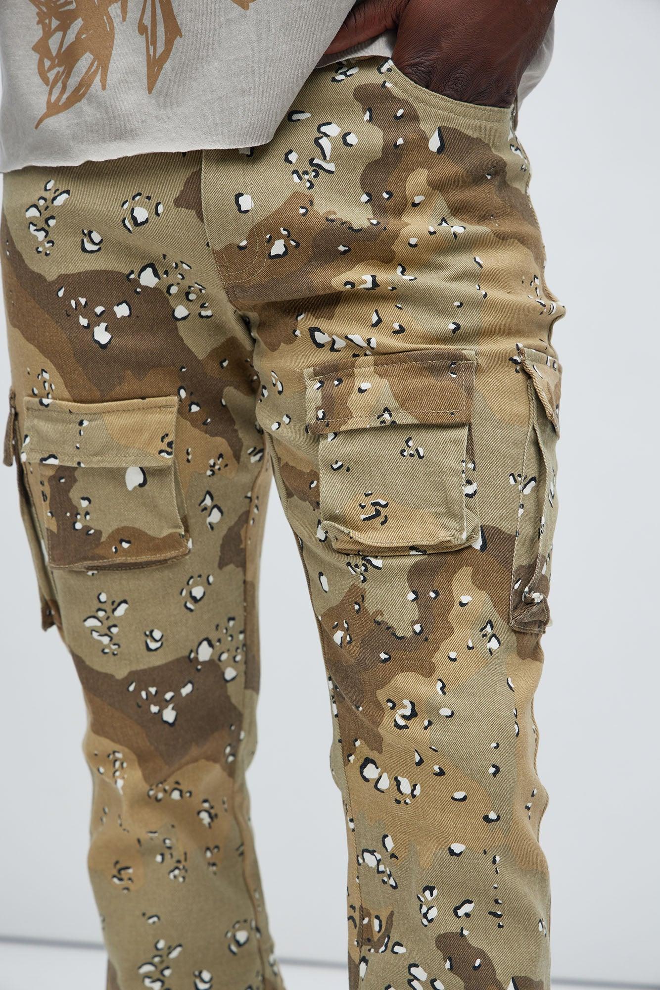 Trapper Cargo Stacked Slim Flared Pants - Brown/combo Product Image