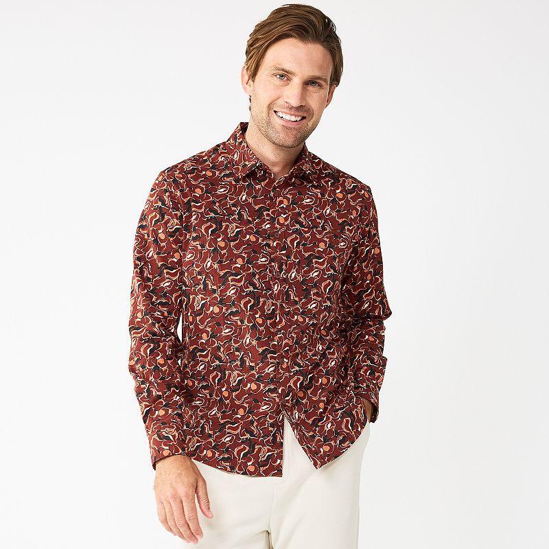 Mens Apt. 9 Slim Untucked-Fit Performance Button-Down Shirt Product Image