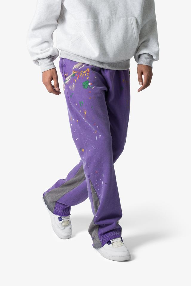 Contrast Bootcut Sweatpants - Purple Product Image