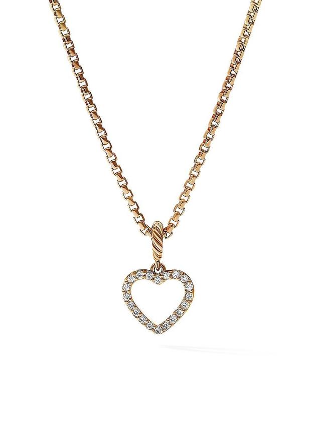 Womens Heart Amulet In 18K Yellow Gold With Pav Diamonds Product Image