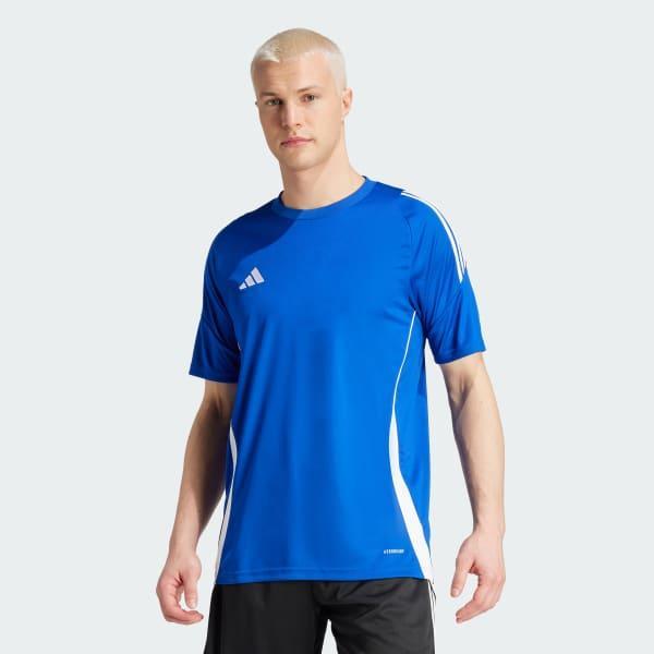 adidas Mens Tiro 24 Slim-fit Performance 3-Stripes Jersey - Team Royal Blue Product Image