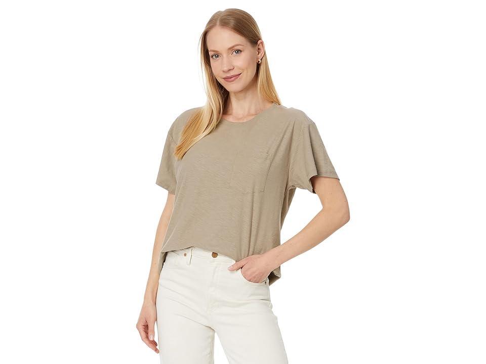 Lilla P Short Sleeve Pocket Tee (Driftwood) Women's Clothing Product Image