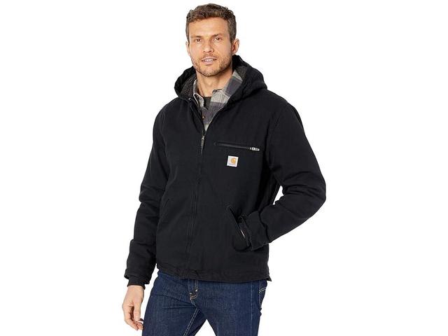 Carhartt OJ392 Washed Duck Sherpa Lined Hooded Jacket Men's Clothing Product Image