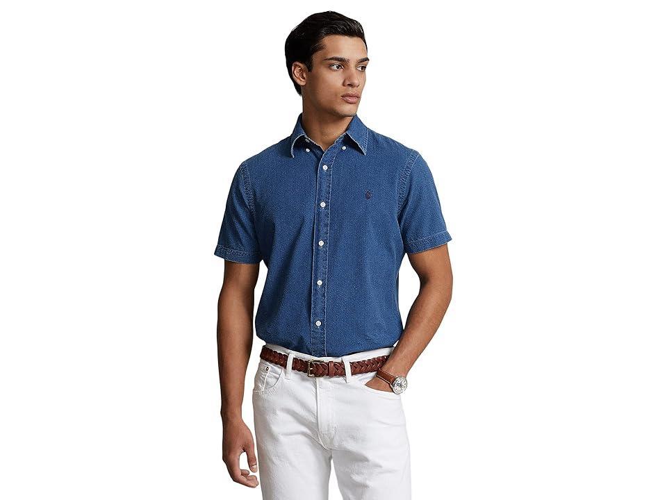 Polo Ralph Lauren Classic Fit Seersucker Shirt (Dark Indigo) Men's Clothing Product Image