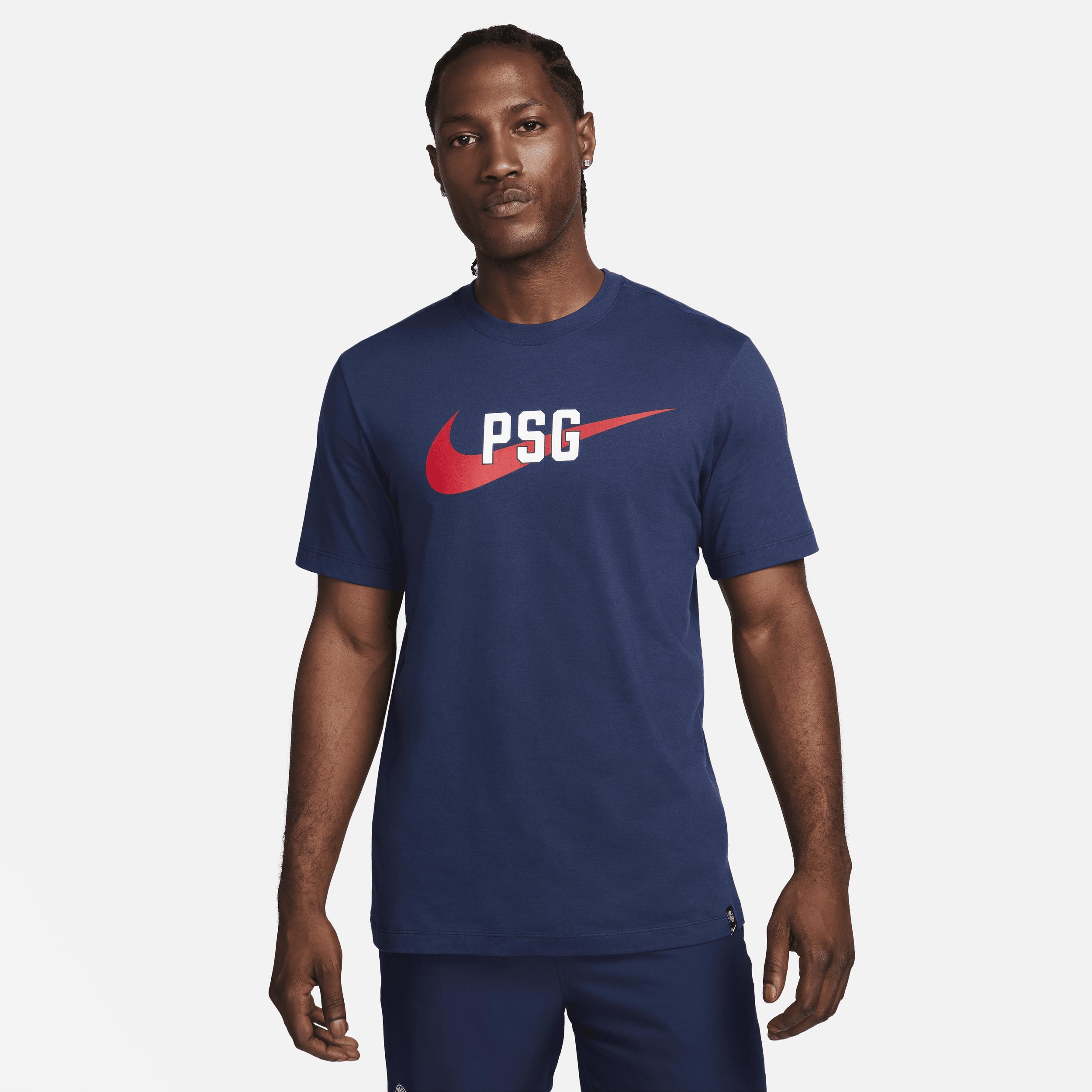 Mens Nike Navy Paris Saint-Germain Swoosh T-Shirt Blue Product Image