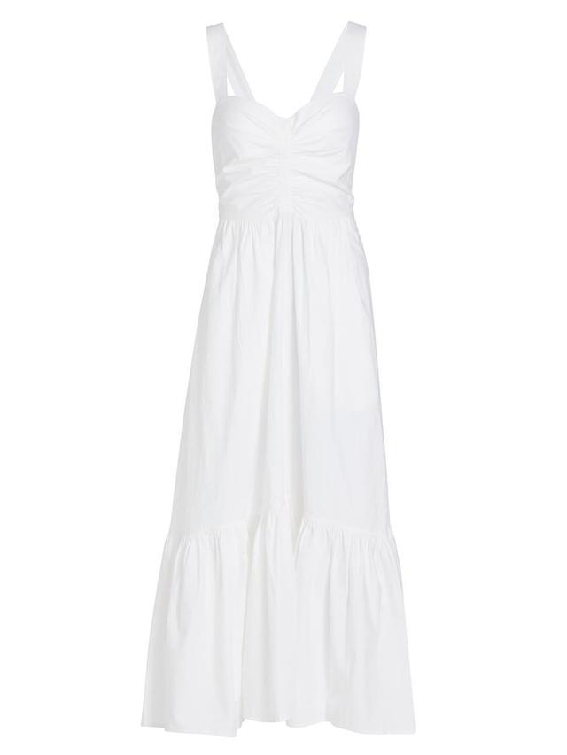 Lilah II Ruched Cotton A-Line Midi Dress Product Image