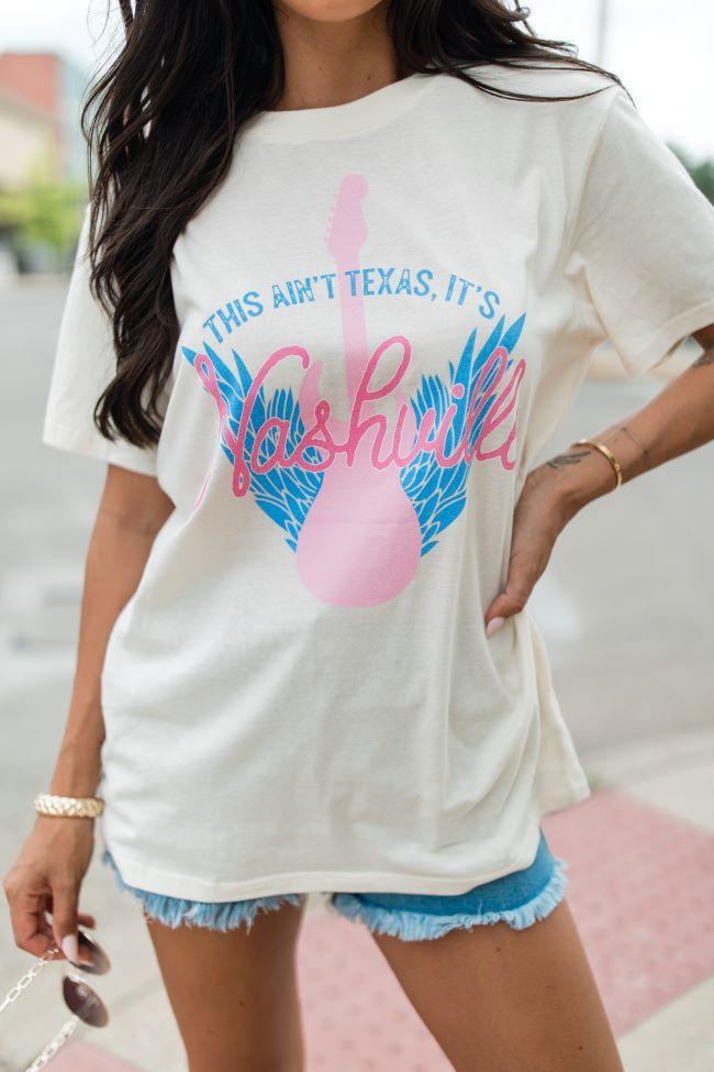 This Ain't Texas, It's Nashville Cream Oversized Graphic Tee Product Image