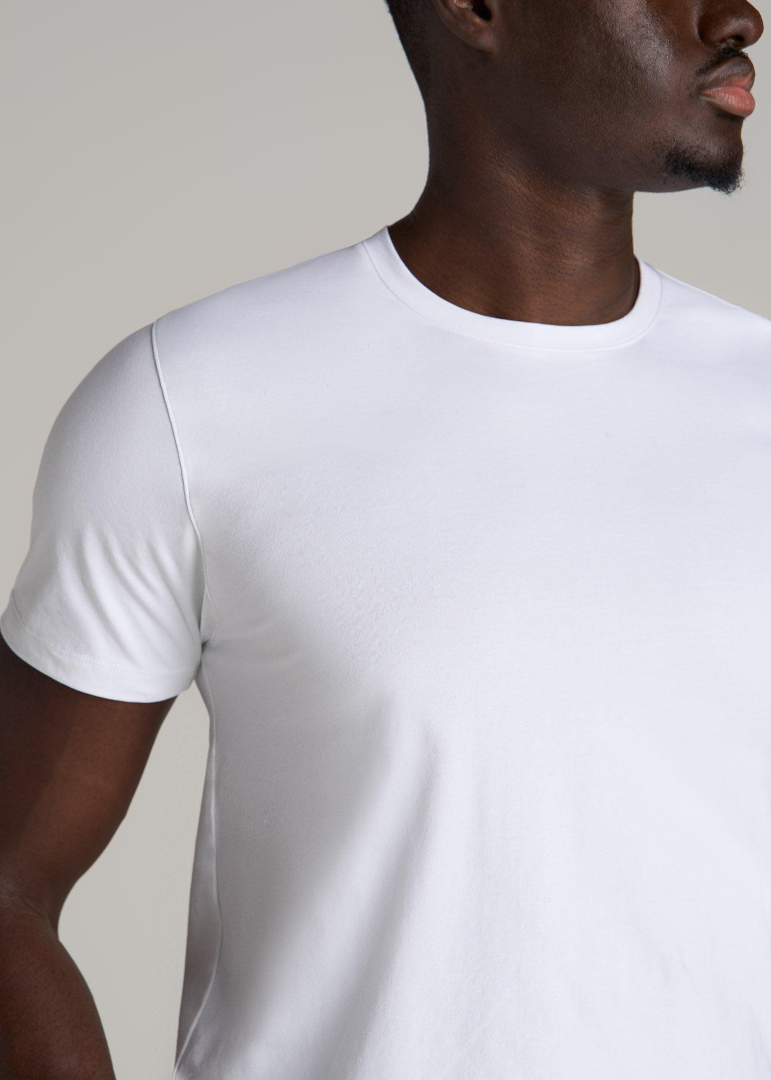 The Essential MODERN-FIT Crewneck Tee for Tall Men in White Product Image