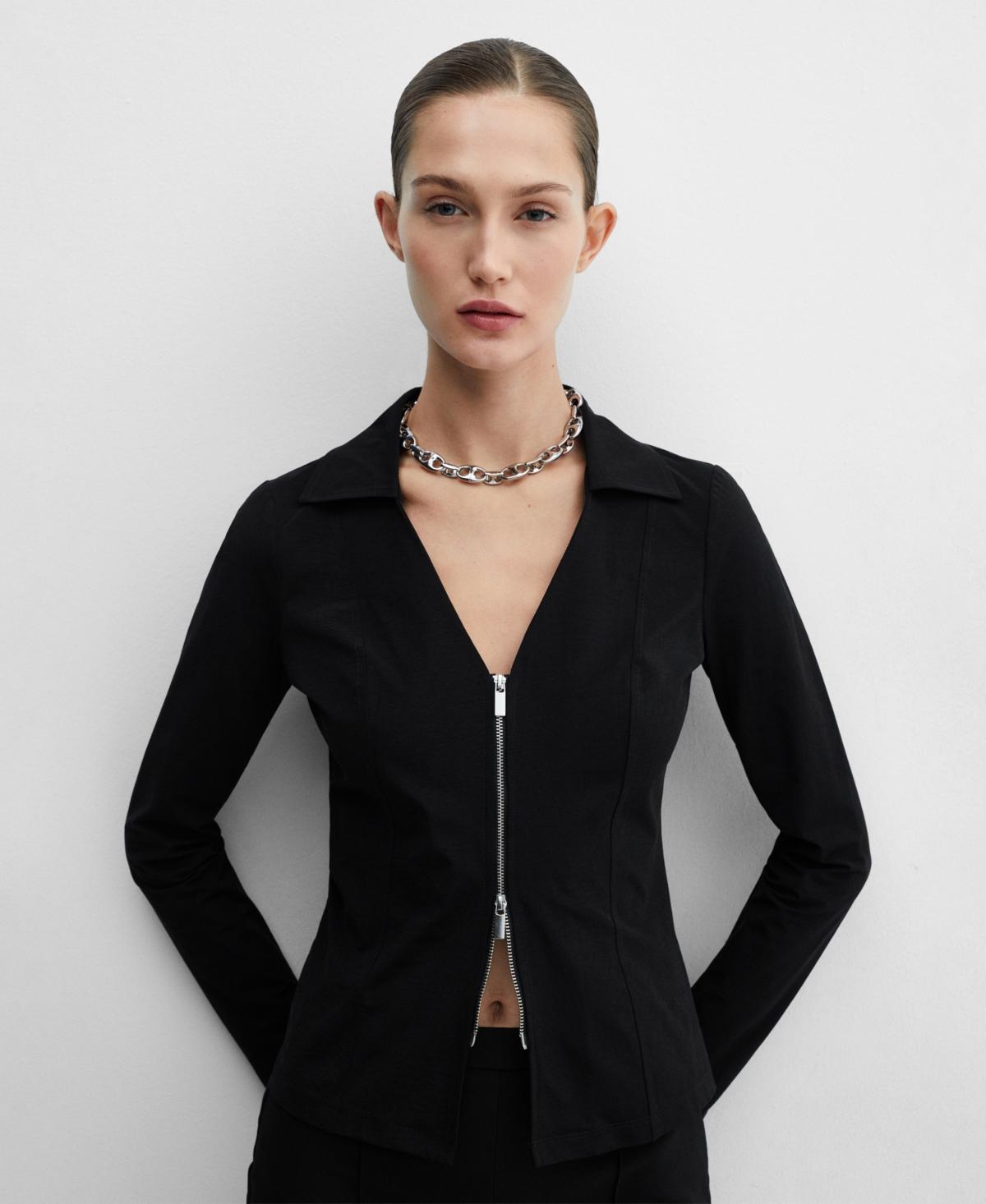 Women's Zipper Fitted Jacket Product Image