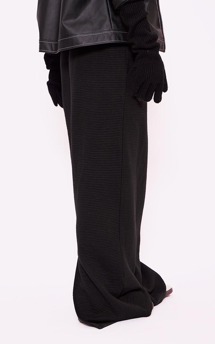 Black Thick Rib Drawstring Waist Maxi Skirt Product Image