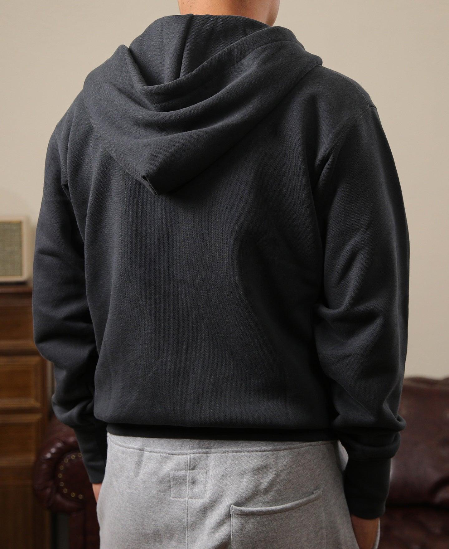 17.5 oz Terry Cloth Full-Zip Hoodie - Black Product Image