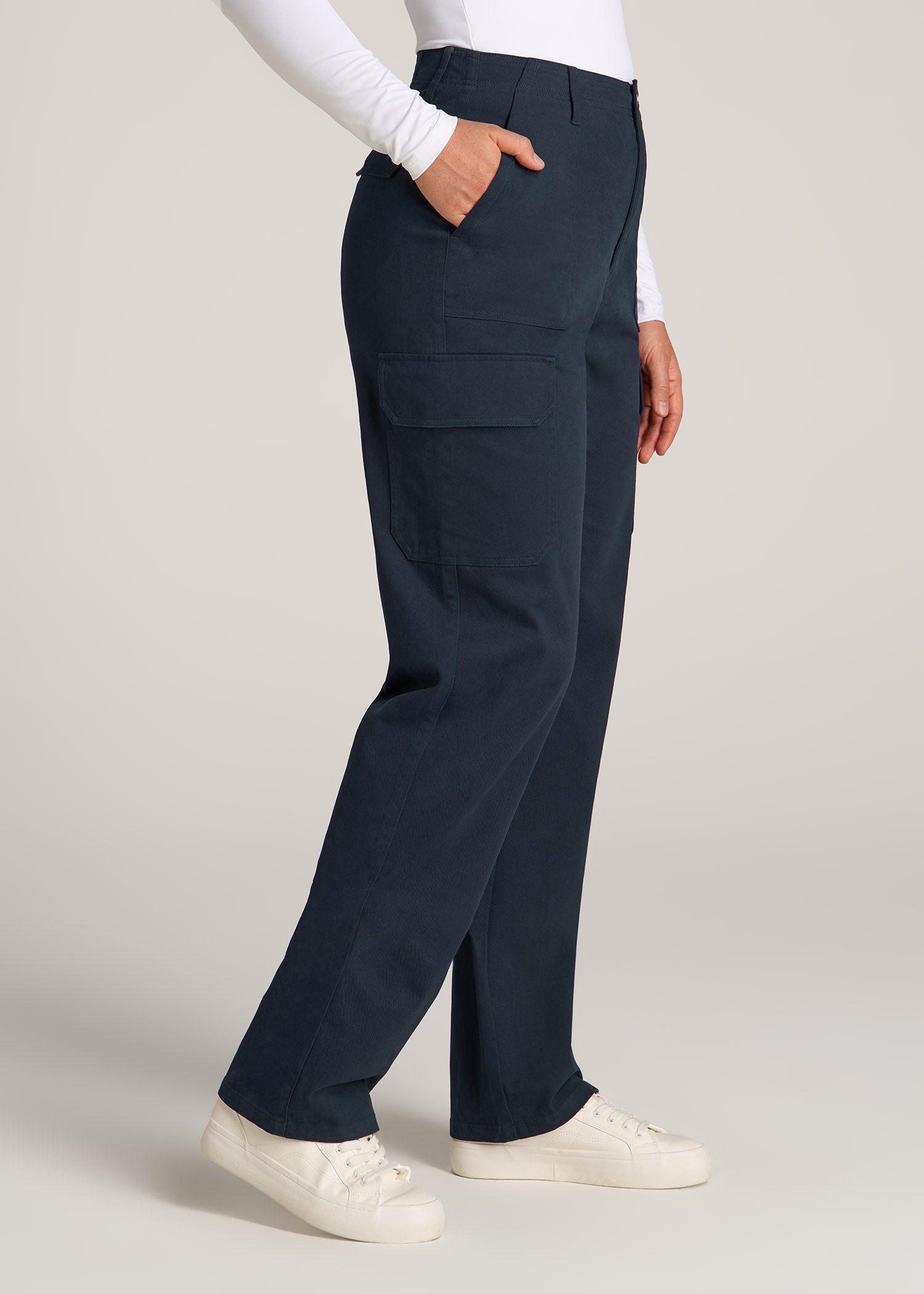 Straight Leg Cargo Chino Pants for Tall Women in Navy Product Image