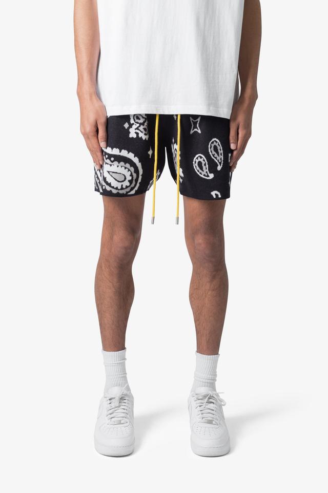 Paisley Knit Shorts - Black Product Image