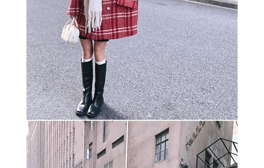 Plaid Oversized Double-Breasted Coat Product Image