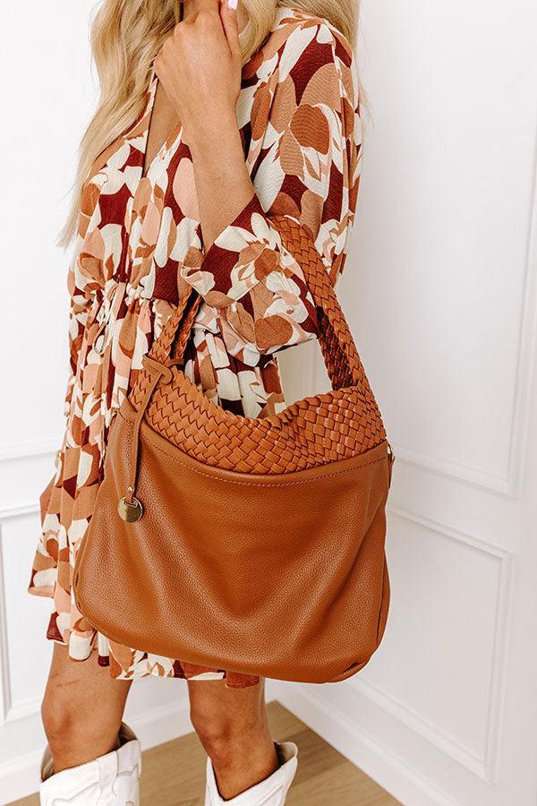 Luxe Lifestyle Faux Leather Tote In Brown Product Image