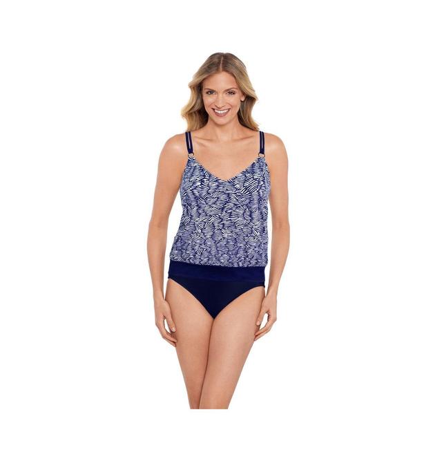 Women's ShapeSolver V-Neck Blouson Ring Tankini Swimsuit Top Product Image