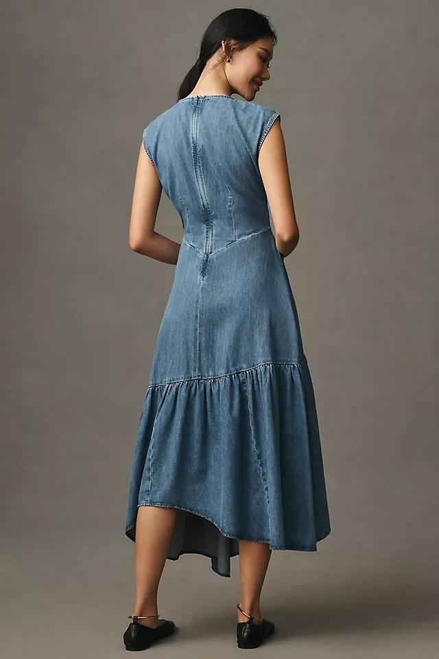 FRAME Gathered Tiered Midi Dress Product Image