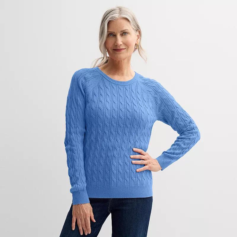 Womens Croft & Barrow The Extra Soft Cabled Crew Neck Sweater Product Image