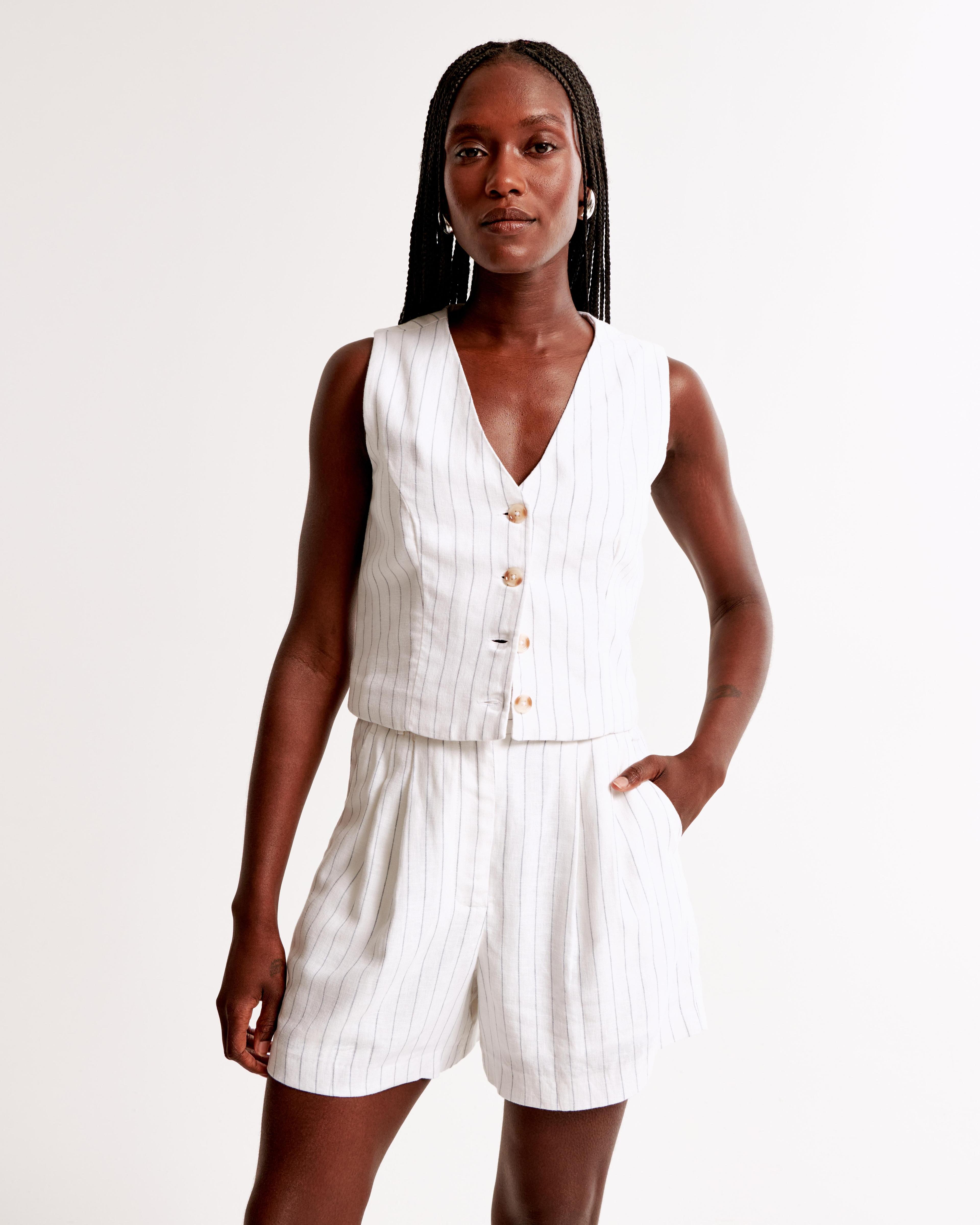 A&F Sloane Tailored Linen-Blend Short Product Image