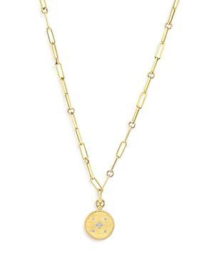 Womens Venetian Princess 18K Yellow Gold & Diamond Satin Small Medallion Necklace Product Image