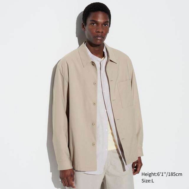 Airsense Shirt Jacket with Quick-Drying Beige 3XL UNIQLO US Product Image