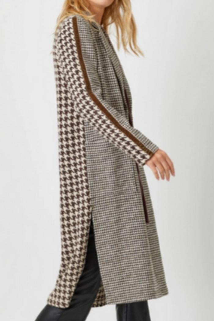 Tape Trim Houndstooth Coat Product Image