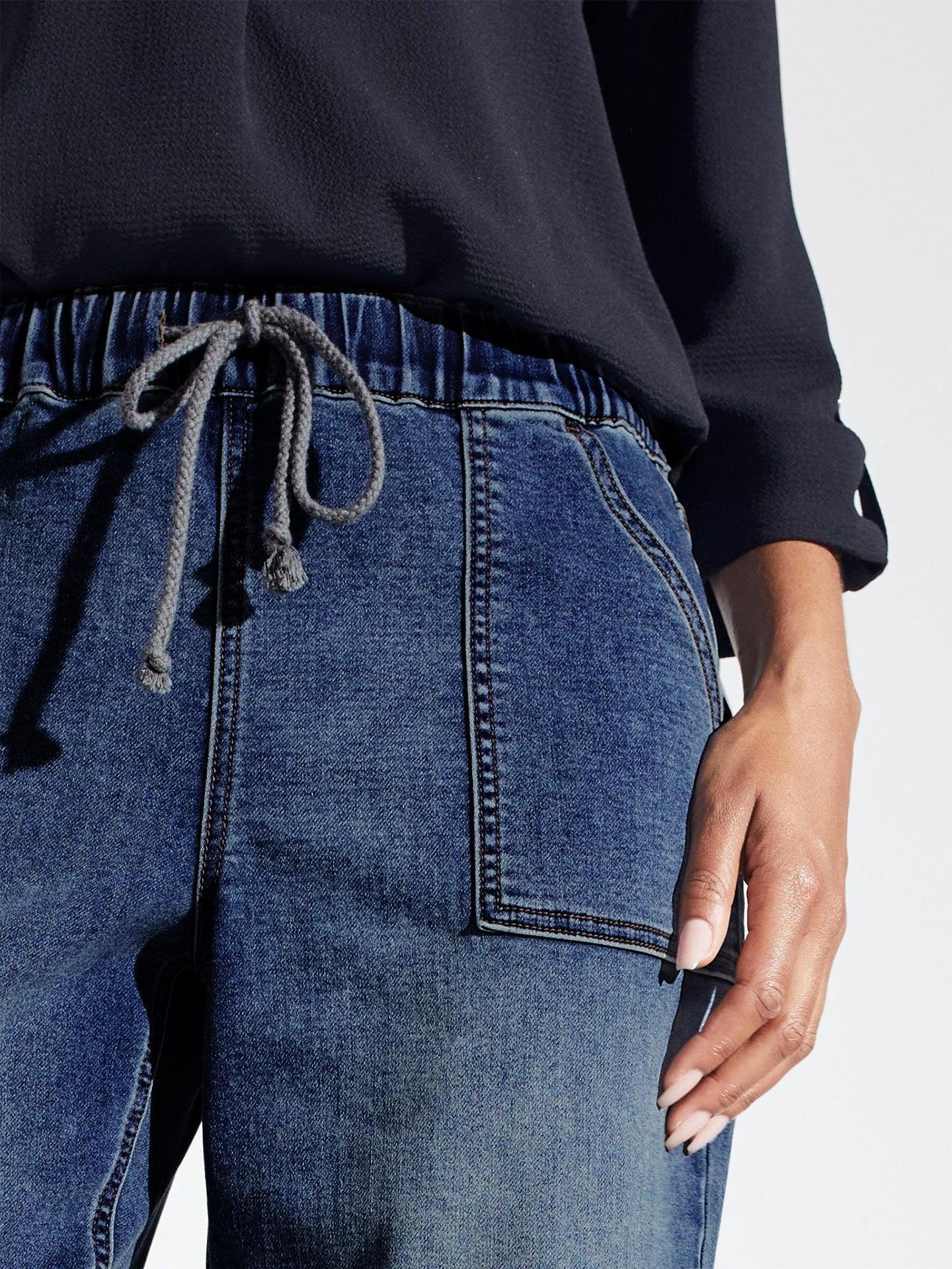 Westport Knit Denim Weekender Pant with Pockets and Drawstring Waist Product Image