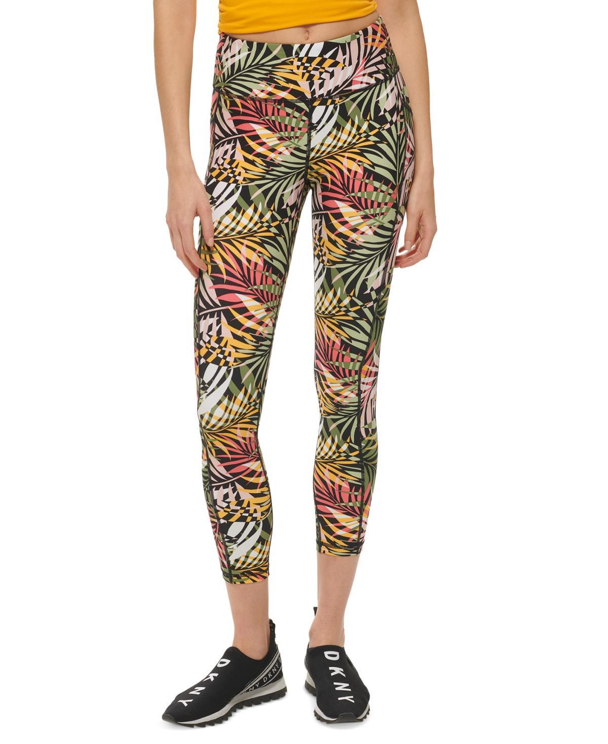 DKNY High-Waist 7/8 Tights w/ Pockets (Lake Blurred Lights) Women's Clothing Product Image