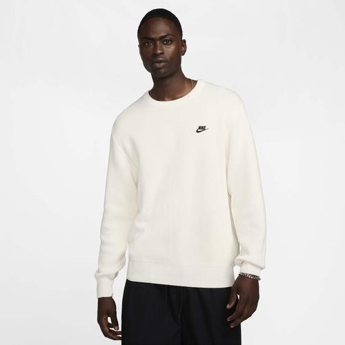 Nike Mens Nike Club Crew Sweater - Mens Sail/Black Product Image