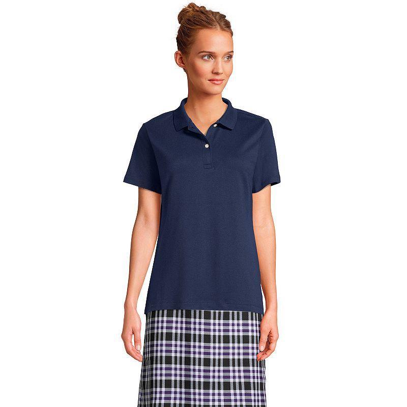 Womens Lands End School Uniform Short Sleeve Interlock Polo Shirt Product Image