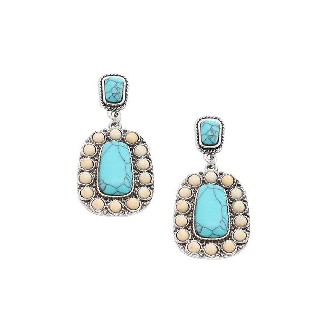 Sohi Womens Blue Stone Drop Earrings Product Image