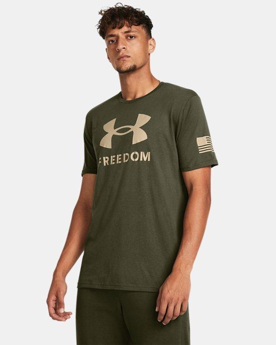 Under Armour Mens Relaxed Fit Freedom Logo Short Sleeve T-Shirt - Black Product Image