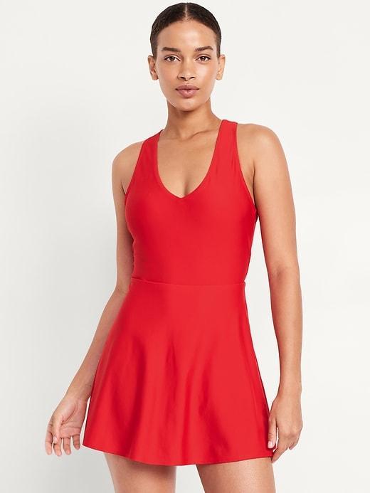 V-Neck Swim Dress Product Image