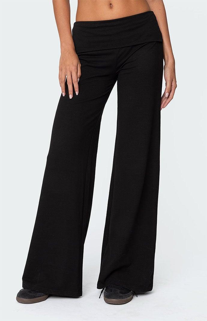 Edikted Womens Wide Leg Fold Over Pants Product Image