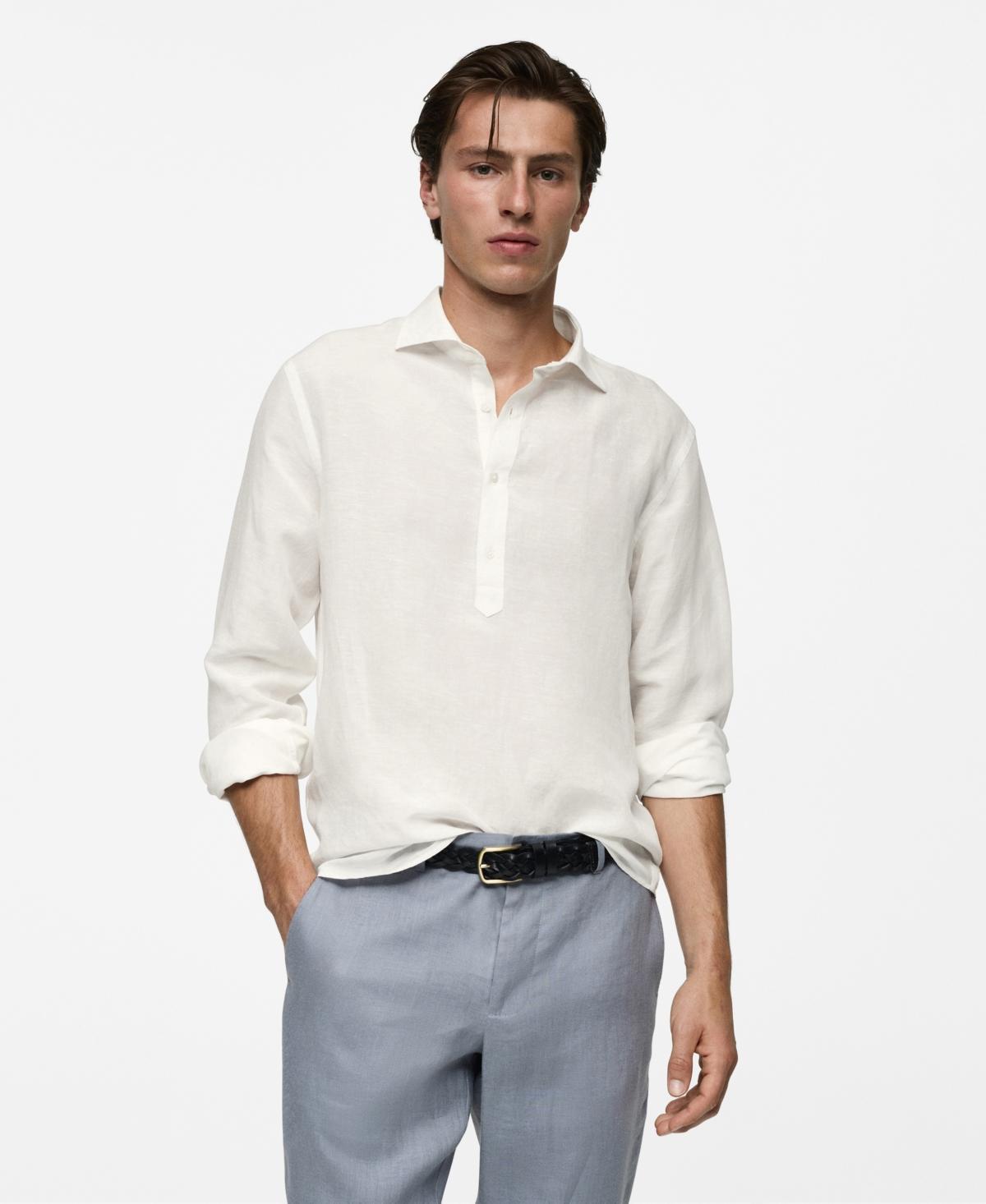 MANGO MAN - Relaxed fit tencel linen shirt off whiteMen Product Image