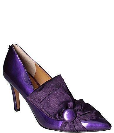 J. Renee Hirisha Patent Grosgrain Ornament Bow Detail Pumps Product Image