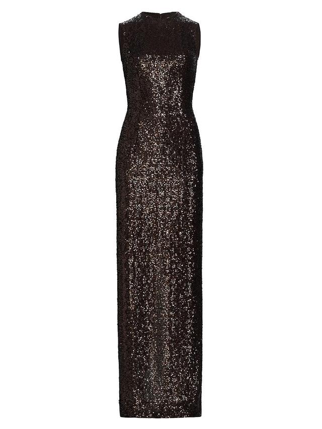 Womens Sequined Sleeveless Column Gown Product Image