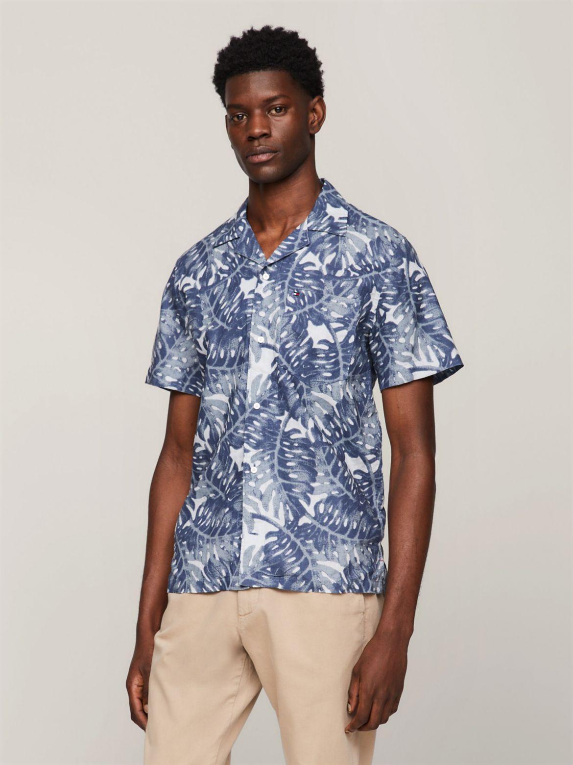 Tommy Hilfiger Men's Regular Fit Tropical Print Linen Shirt product image