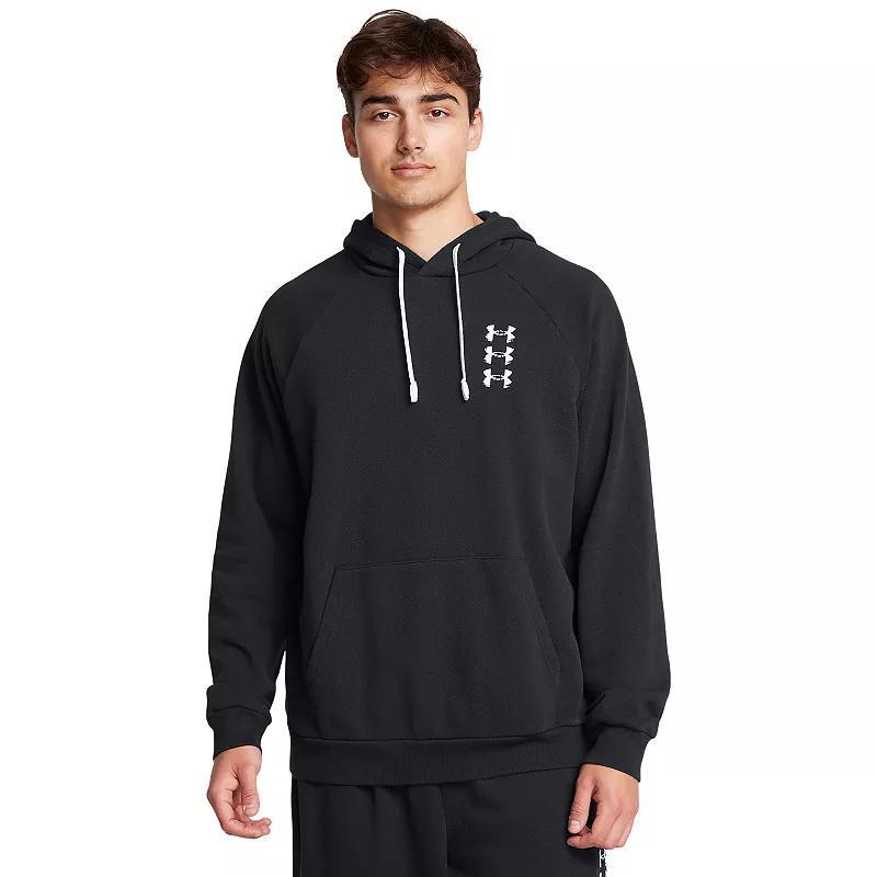 Mens Under Armour Rival Fleece Textured Tri-Logo Hoodie Product Image