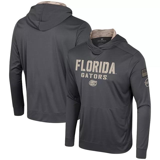 Mens Colosseum Charcoal Florida Gators OHT Military Appreciation Long Sleeve Hoodie T-Shirt Product Image