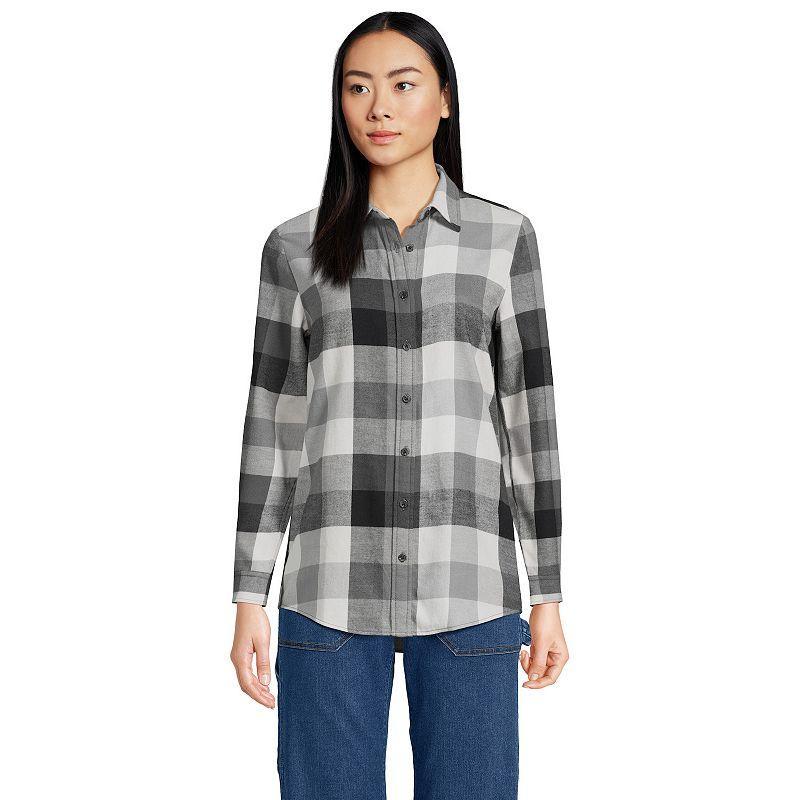 Womens Lands End Flannel Boyfriend Shirt Product Image