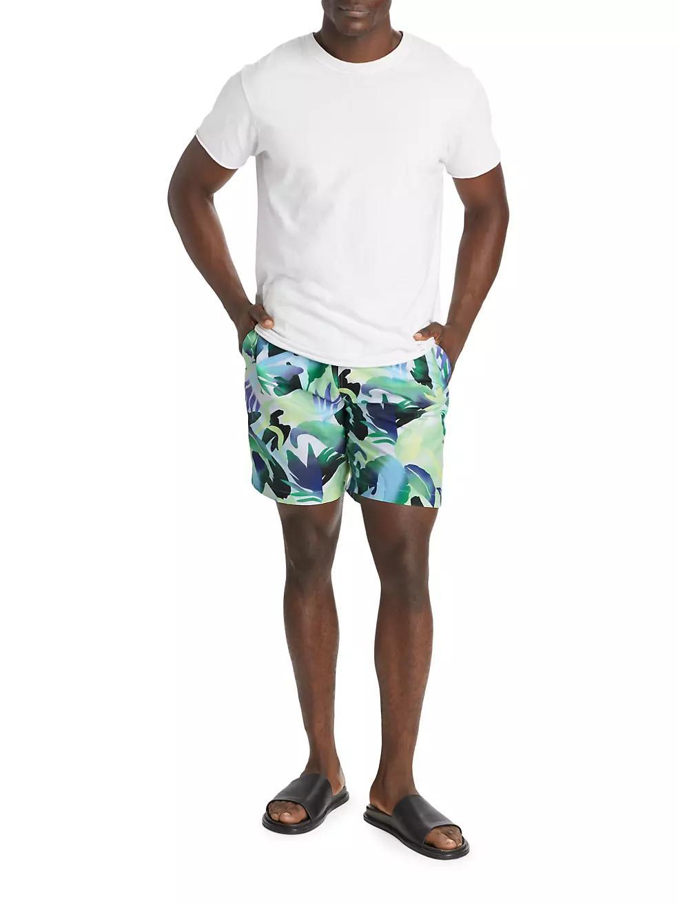 COLLECTION Jungle Foliage Swim Shorts Product Image