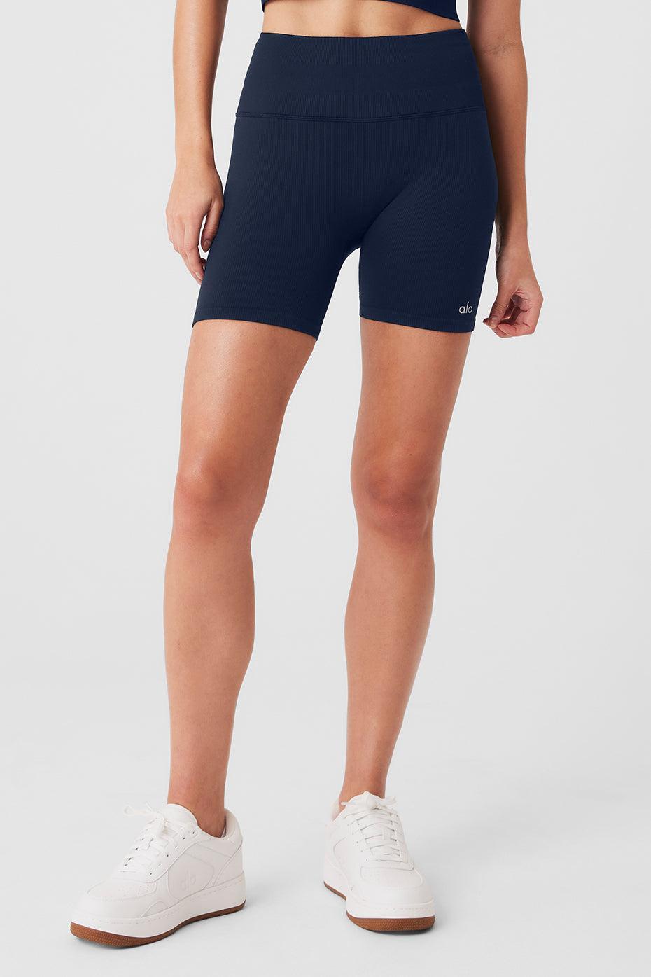 5" Seamless Ribbed Favorite Short - Navy Female Product Image