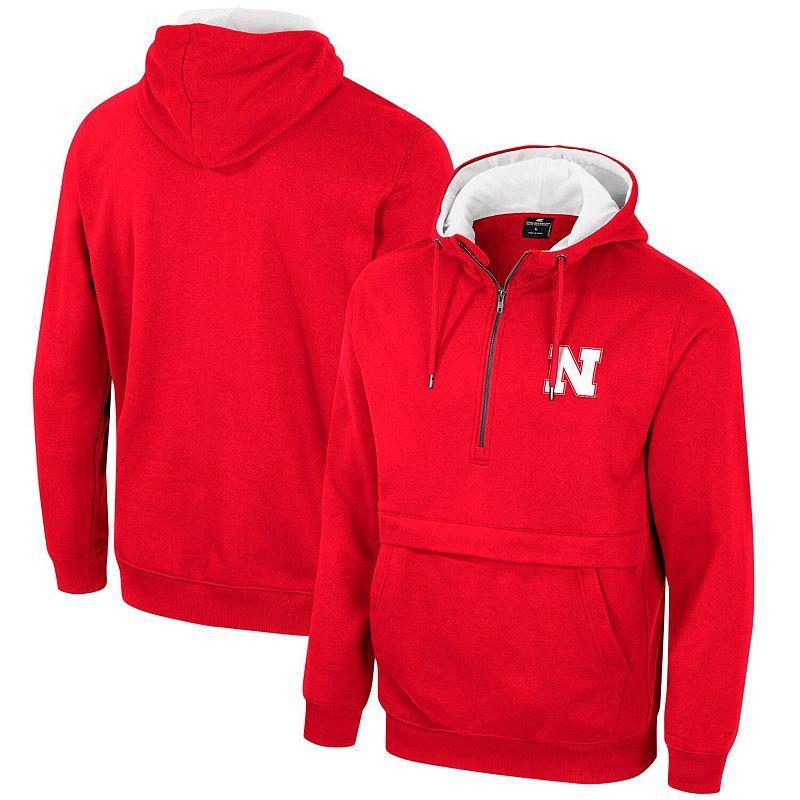 Mens Colosseum Scarlet Nebraska Huskers Half-Zip Hoodie Product Image