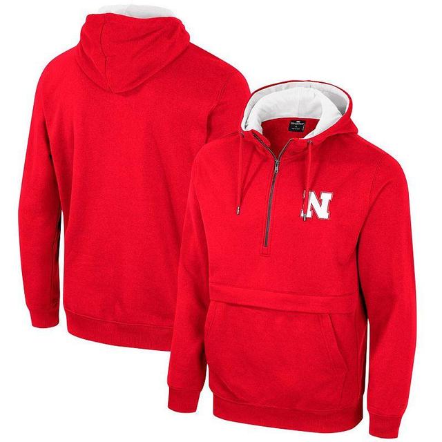 Mens Colosseum Scarlet Nebraska Huskers Half-Zip Hoodie Product Image