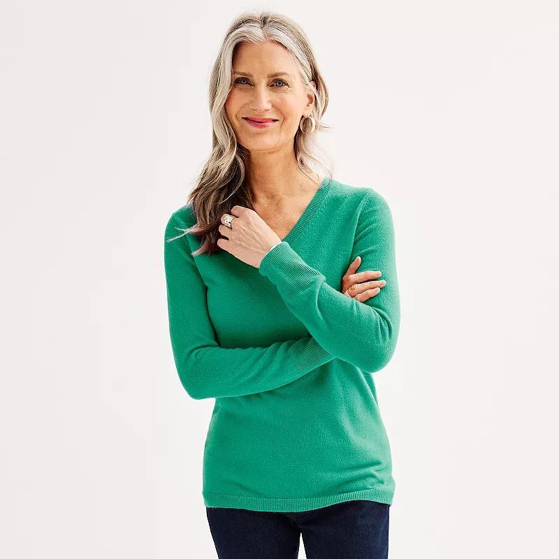 Womens Croft & Barrow The Extra Soft V-Neck Sweater Product Image