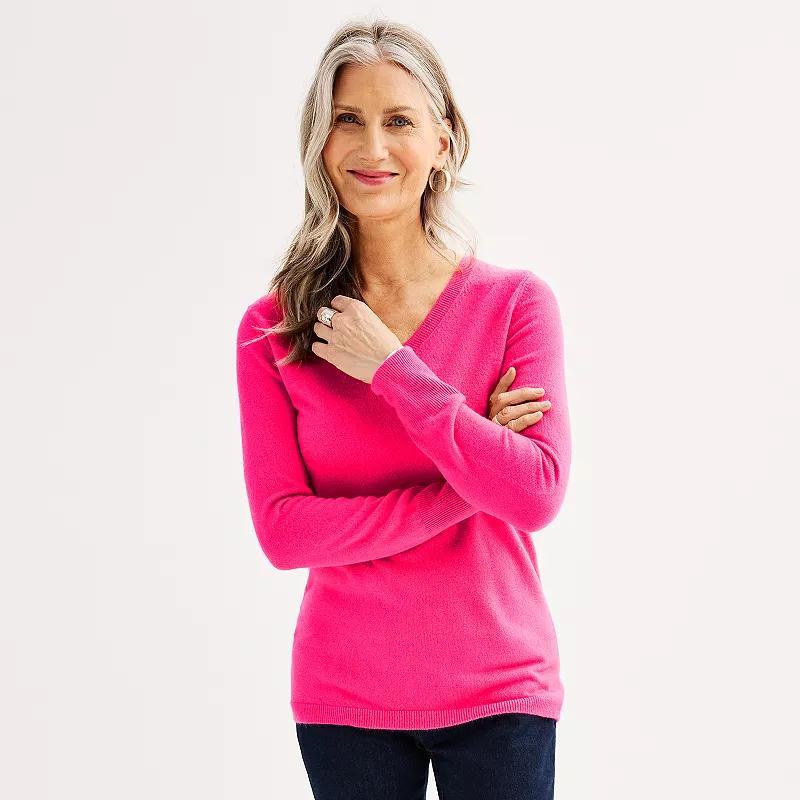 Womens Croft & Barrow The Extra Soft V-Neck Sweater Product Image