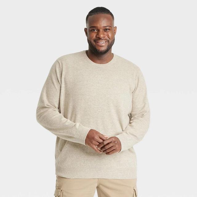 Mens Big & Tall Soft Knit Crewneck Pullover Sweater - Goodfellow & Co Taupe XXLT Product Image