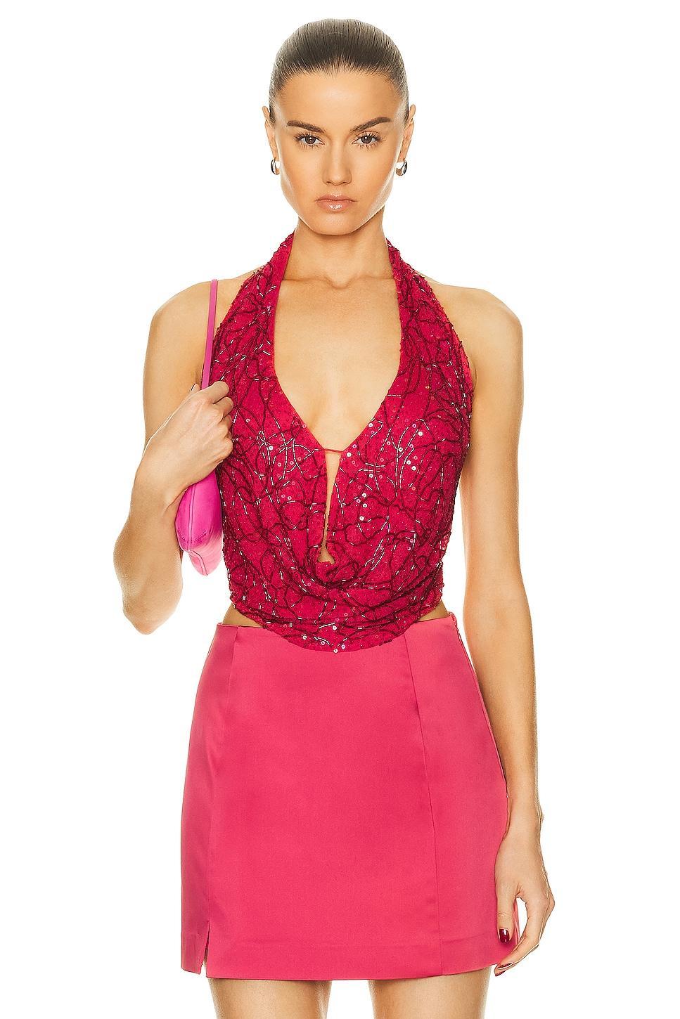 Cult Gaia Ballina Sleeveless Top in Pink Product Image