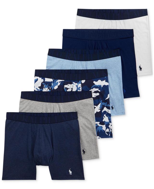 Polo Ralph Lauren Mens 5 Pack Classic Stretch Fit Boxer Briefs + 1 Bonus 4D Flex Cooling Modal Boxer Briefs - Spring Navy/ Product Image